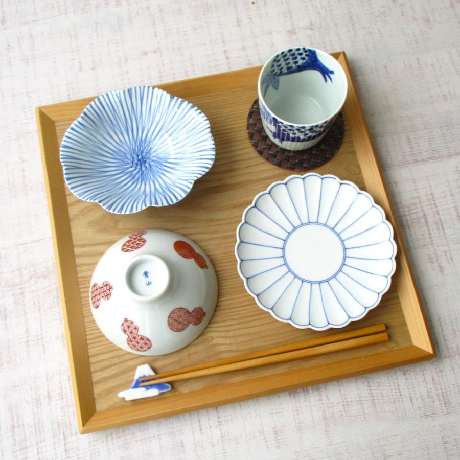 有田焼 お皿 染付 太白青線菊割5寸皿 銘々皿 ケーキ皿 デザート皿 パン