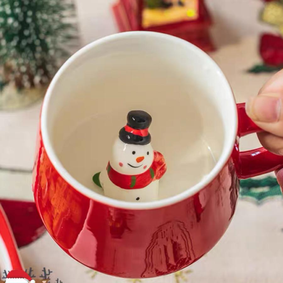 マグカップ クリスマス コップ サンタクロースティーカップ立体陶器 7