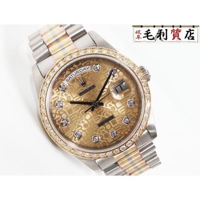 ROLEX（ロレックス） デイデイト 18349BIC ベゼルダイヤ ゴールドCOM