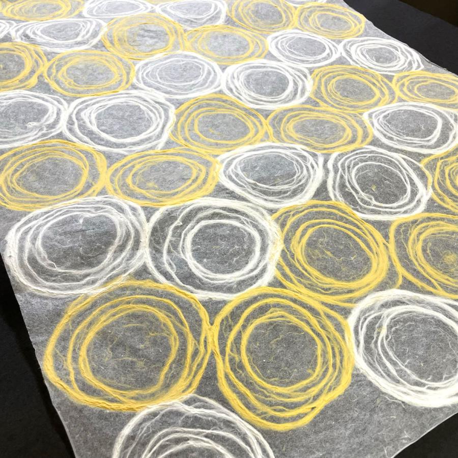 うずまき 渦巻き 透け感のある和紙 丸模様 手漉き和紙 菊判 大判 約