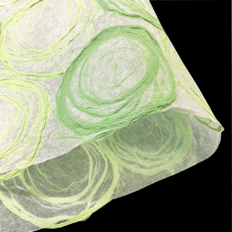 うずまき 渦巻き 透け感のある和紙 丸模様 手漉き和紙 菊判 大判 約