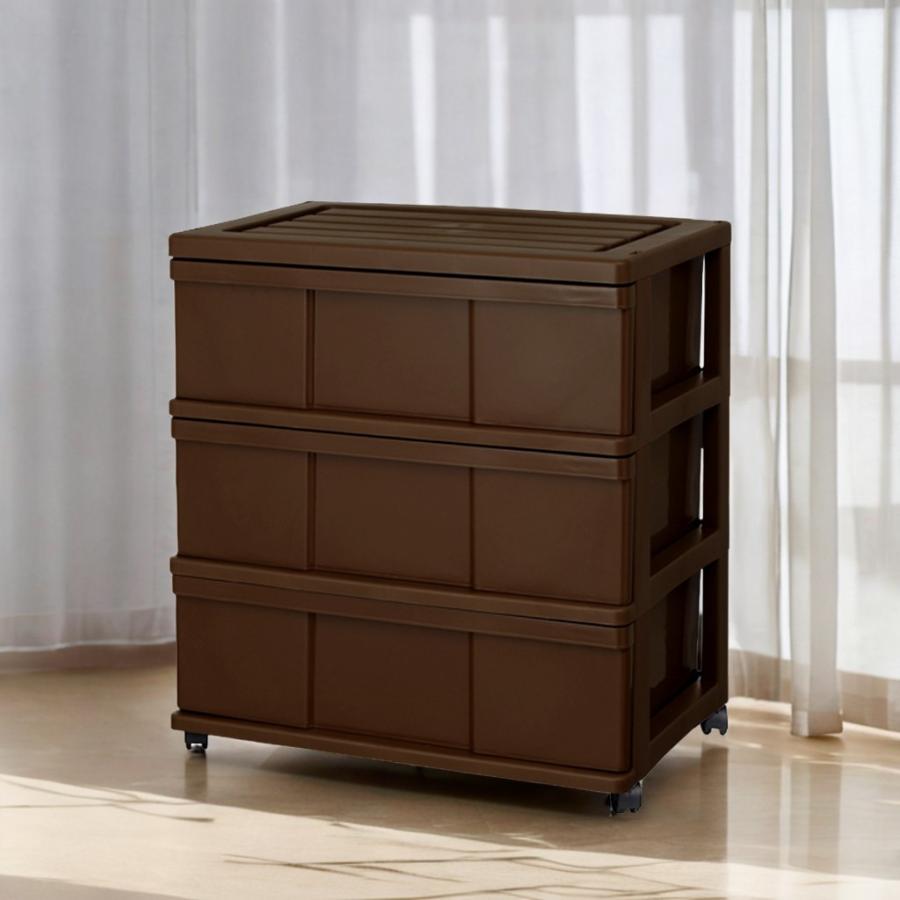 衣装ケース 収納ケース 引出 プラスチック ワイド チェスト 3段