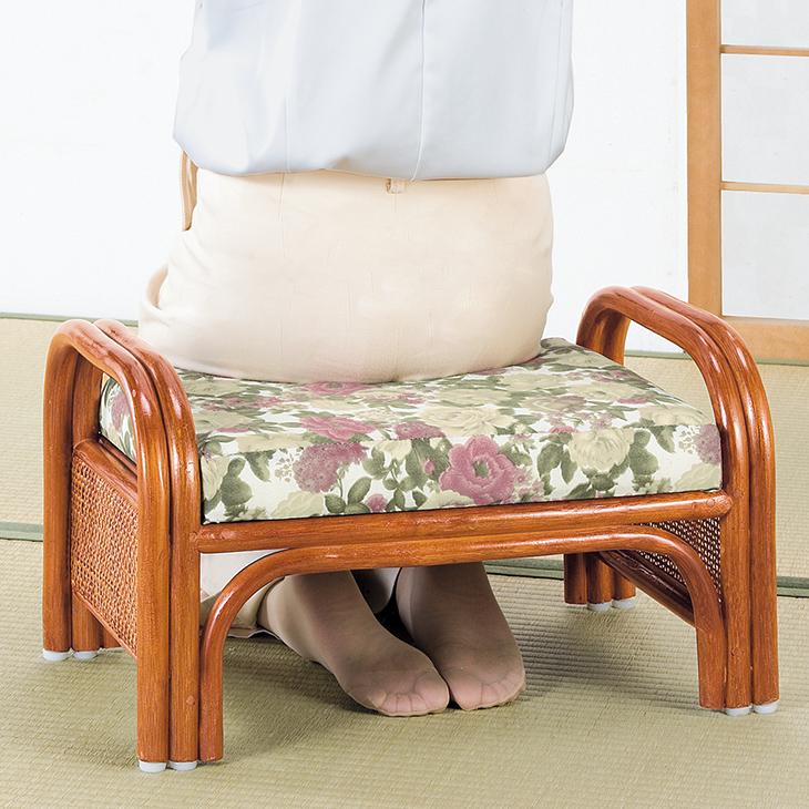 正座椅子 2脚組 天然籐 ラタン らくらく座椅子 ロータイプ : マックス