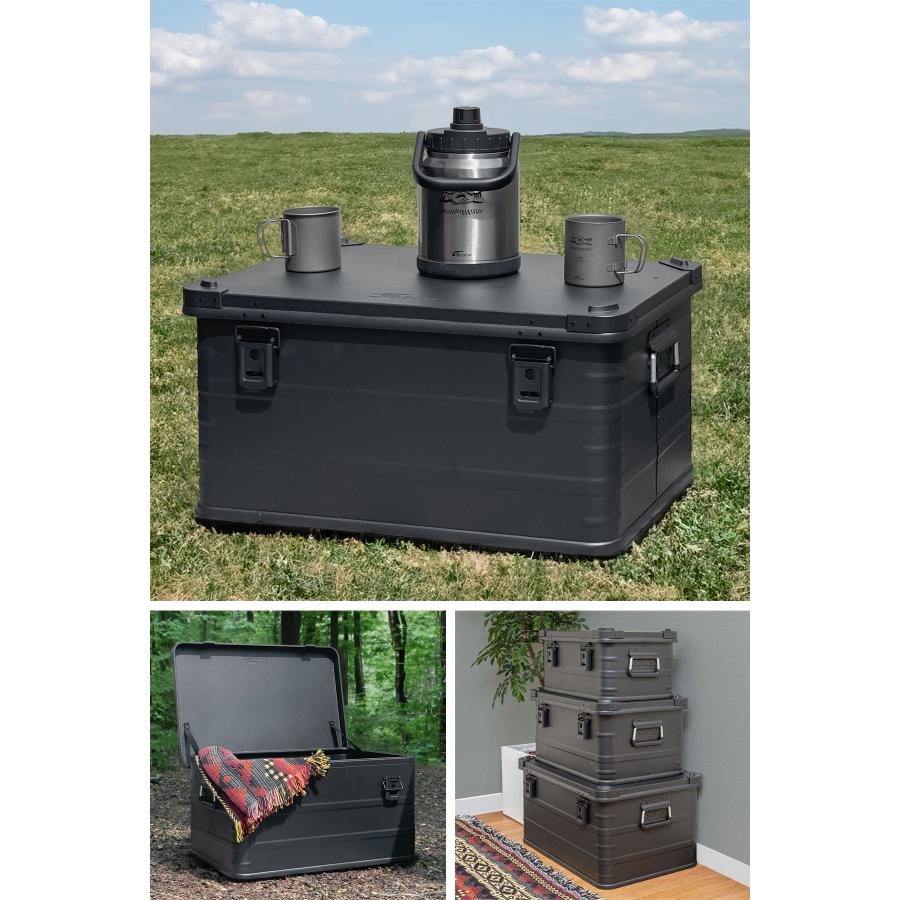 FIELDOOR（フィールドア） アルミ コンテナボックス 蓋付き マット