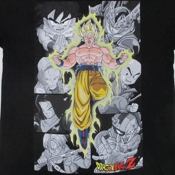 USA版ドラゴンボールZ Tシャツ CHARACTER PANELS ブラック : コスプレ