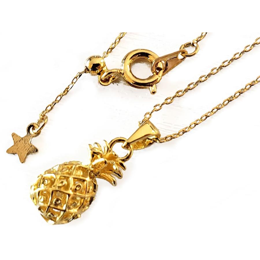 ハワイアンジュエリー ふっくら パイナップル (イエローゴールドメッキ