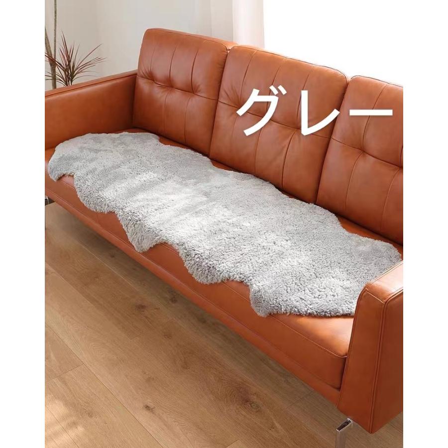 ムートンラグ 短毛 2匹 160 幅65 巻き毛 天然 ムートン 洗える 車