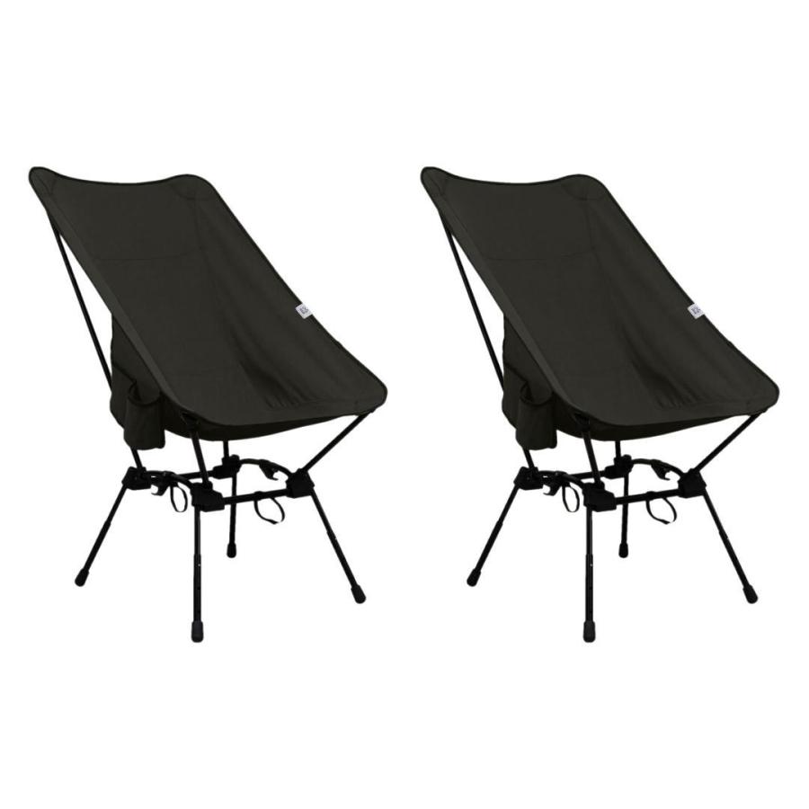 8tail ナイスナ椅子 2個セット 黒 茶 背もたれロングタイプ 『寝れる