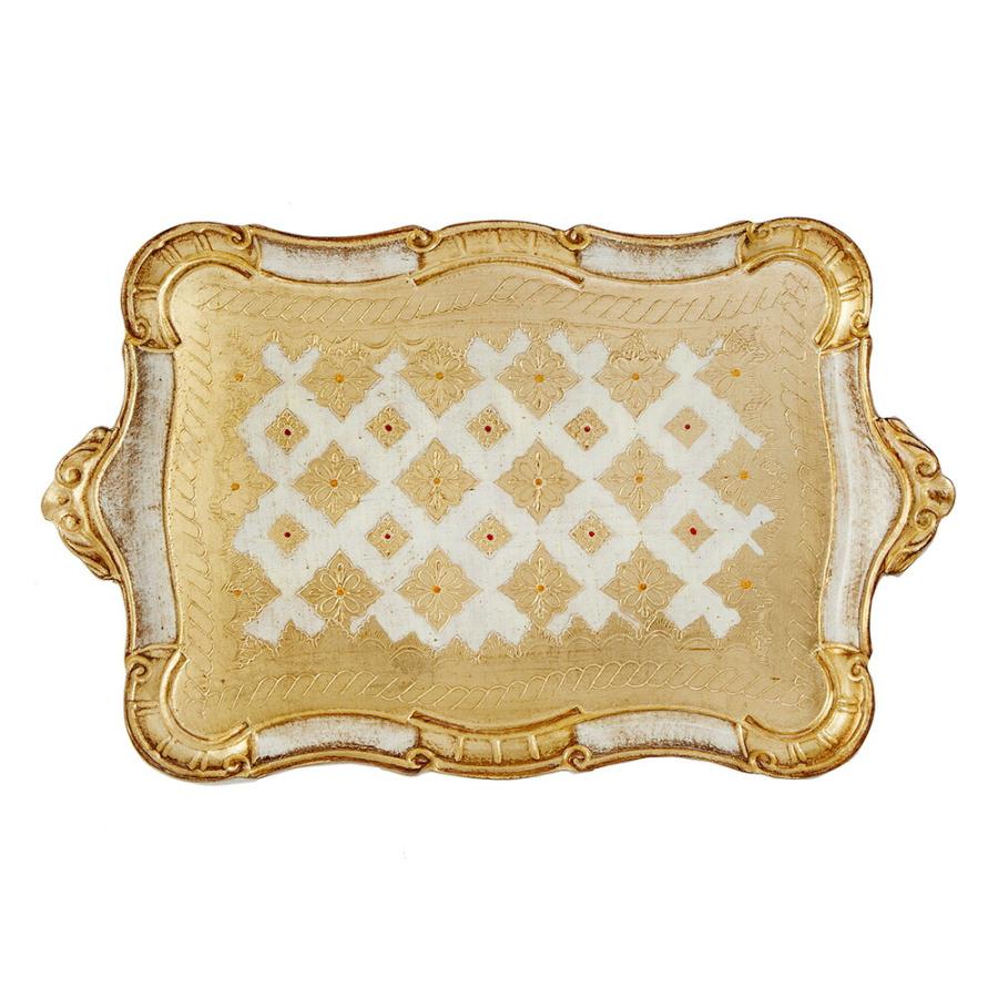 イタリア製 トレー / 軽量 木製 ゴールド 輸入雑貨 インテリア