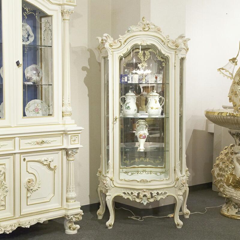 シリック 1ドアキャビネット (食器棚 飾り棚) ホワイト 幅81cm / SILIK