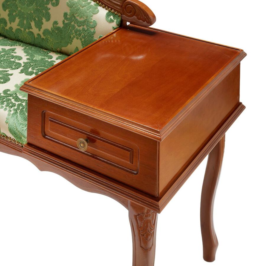 タロッコ テレフォンベンチ クラシカルグリーン 幅96cm / 電話台