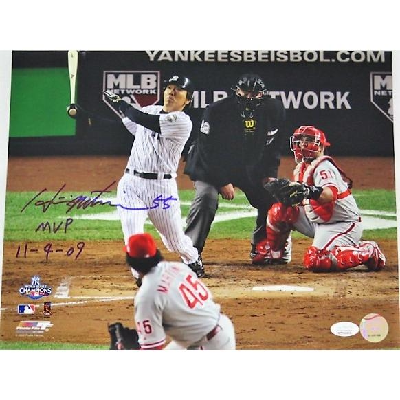 松井秀喜直筆サイン2009年ワールドシリーズ第6戦ホームラン写真