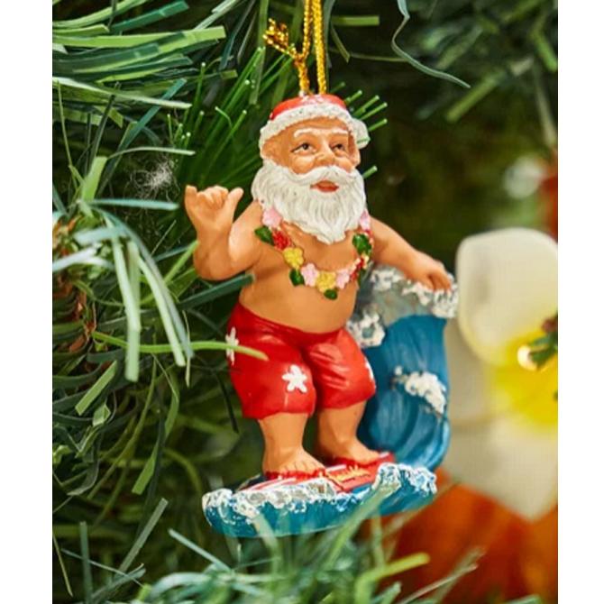 ハワイアンサンタ】 ツリーオーナメント【ハワイ/ハワイアン/サンタ
