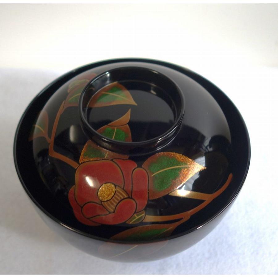 輪島塗 つばき蒔絵 吸物椀5客 輪島塗吸物椀 輪島塗お椀 汁椀 椿蒔絵