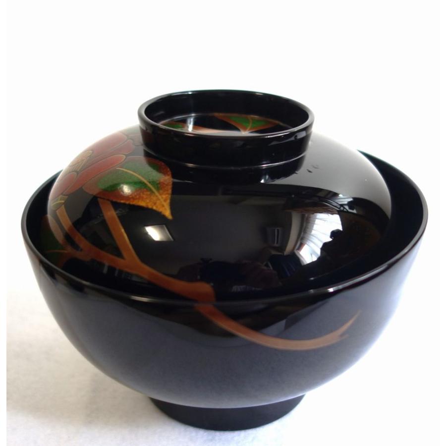 輪島塗 つばき蒔絵 吸物椀5客 輪島塗吸物椀 輪島塗お椀 汁椀 椿蒔絵