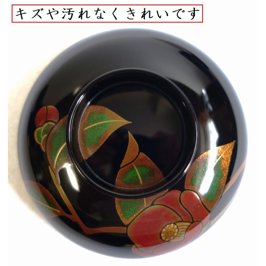 輪島塗 つばき蒔絵 吸物椀5客 輪島塗吸物椀 輪島塗お椀 汁椀 椿蒔絵