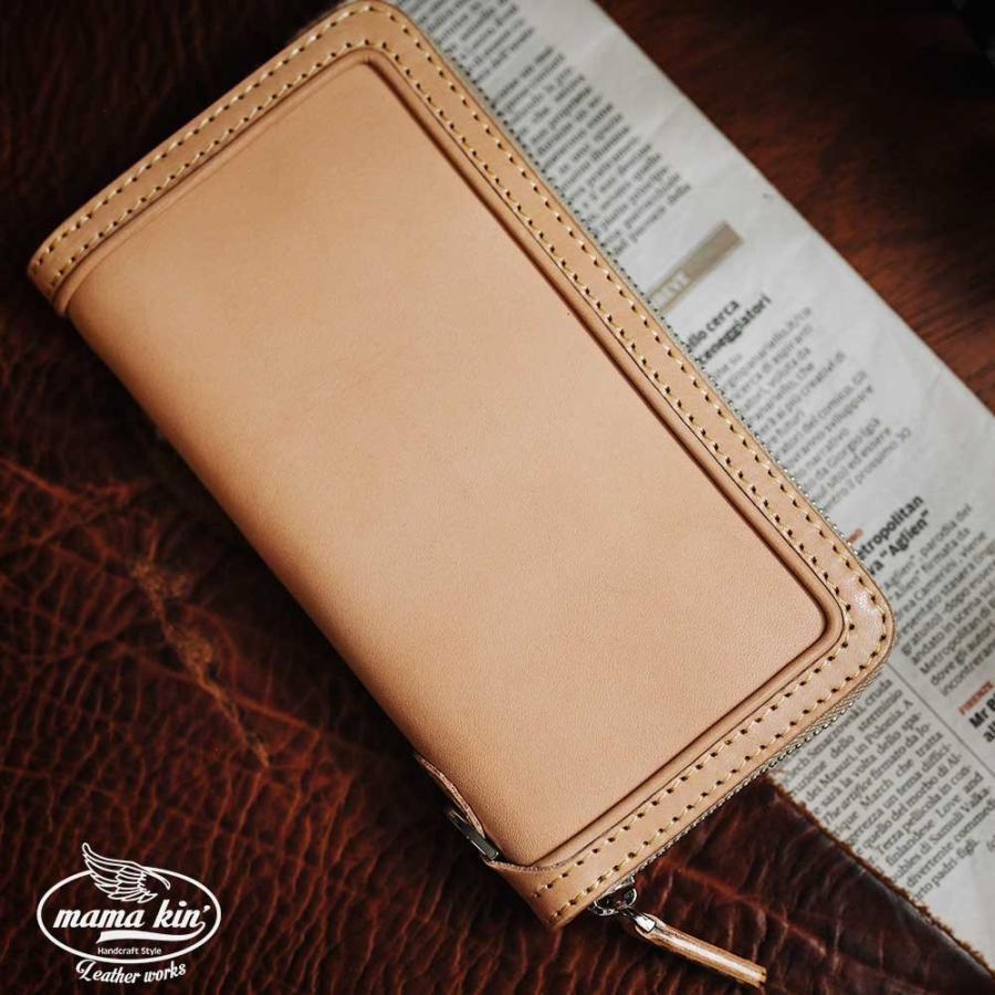 栃木レザー ヌメ革 サドルレザー ラウンドファスナー 長財布 レザー