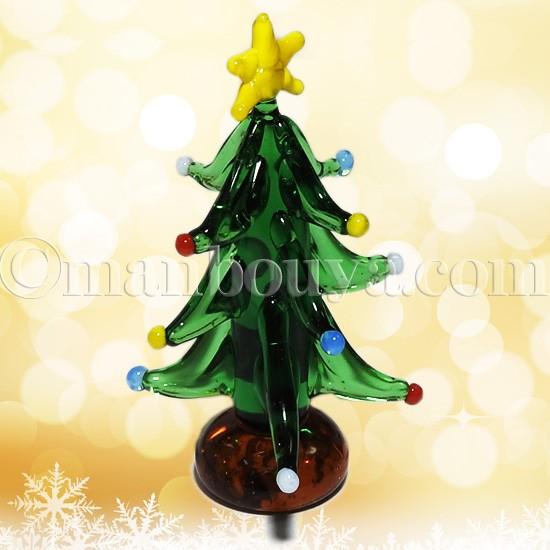 クリスマスツリー ミニチュア ガラス細工 飾り グラススクエア