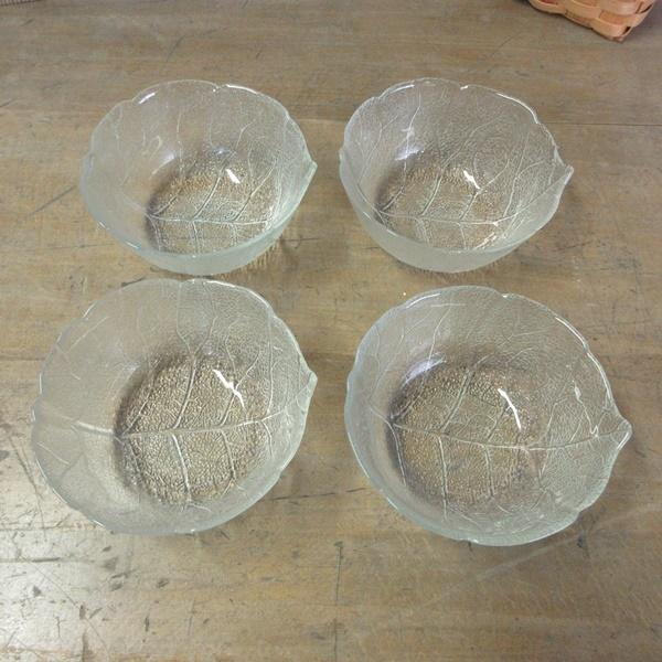 フランス製 arcoroc アルコロック キッチン雑貨 ガラスボウル 4個