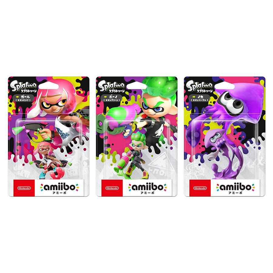 amiibo 3種セット ガール【ネオンピンク】 / イカ【ネオンパープル