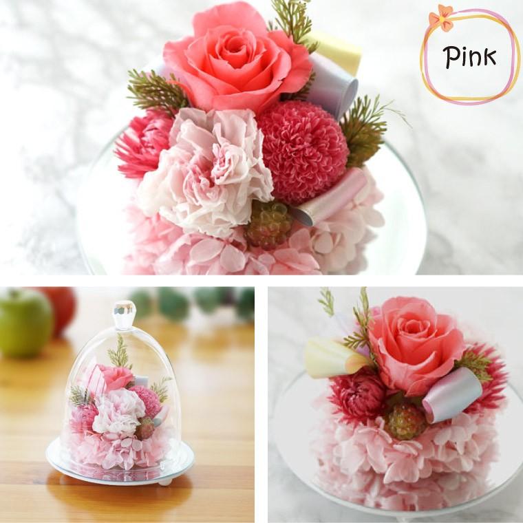 ペット お供え ガラスドーム 虹の橋 お悔やみ 花 プリザーブドフラワー