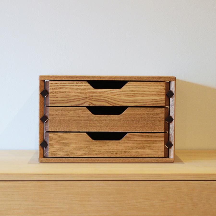 ミニチェスト 卓上 木製 北欧 おしゃれ A4 書類収納 小引出し 3段 無垢