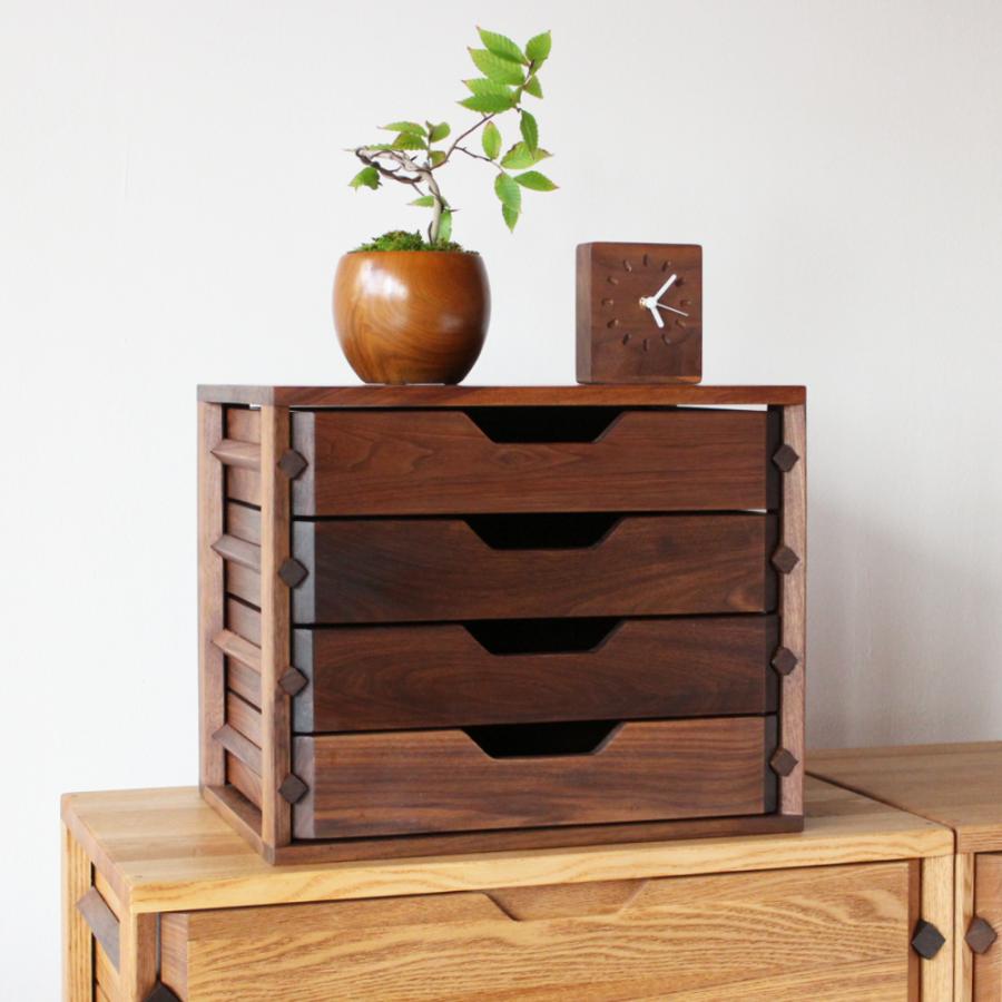 ミニチェスト 木製 北欧 卓上 おしゃれ 4段 幅39cm 小引出し A4 書類