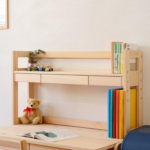 ヒノキクラフト 学習机 上置き棚 卓上本棚 木製 ミドル デスクスタンド