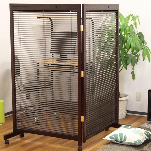 法人様向け】木製 衝立 2連 高さ155cm ブラインド パーテーション