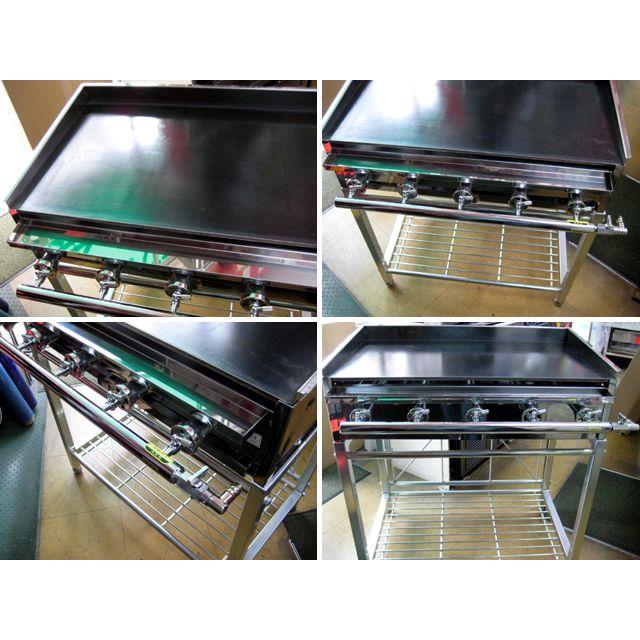 AKS 業務用 ガス式 鉄板焼き器/グリドル AK-2 (台付) 横幅760x奥行460x