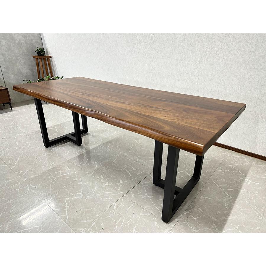 ダイニングテーブル 無垢 ハギ材 幅200cm モンキーポッド 天厚5cm 座卓