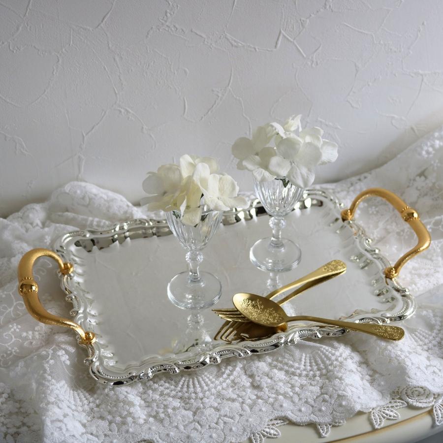 HARMONIER（ハルモニア） シルバートレイ ゴールドハンドル トレー