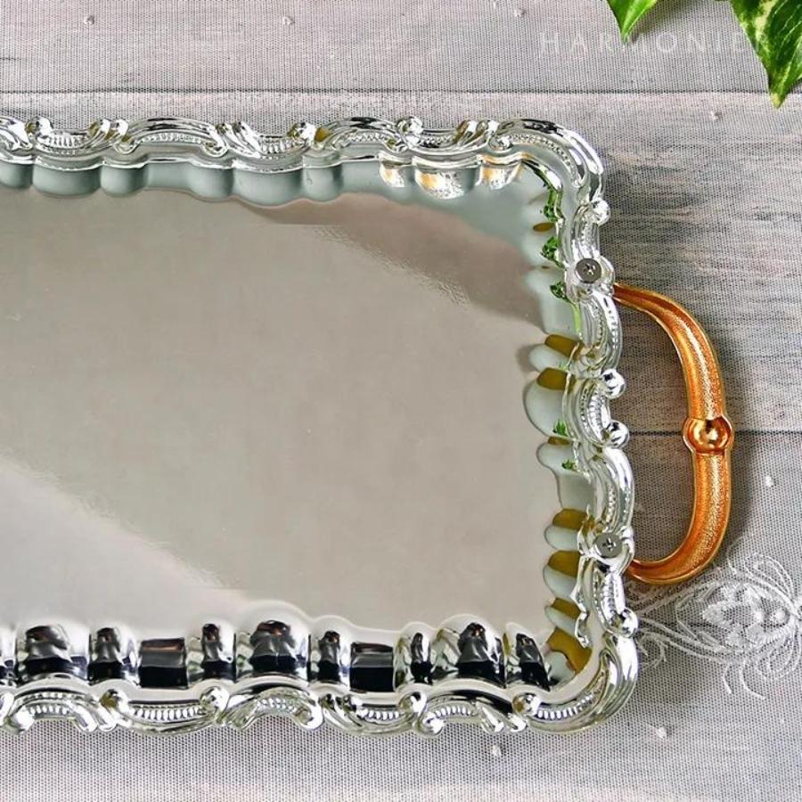 HARMONIER（ハルモニア） シルバートレイ ゴールドハンドル トレー