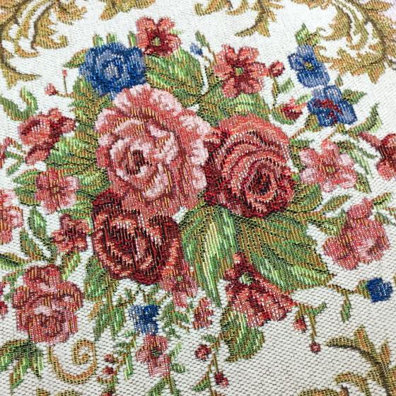 アラベスク 薔薇柄 シェニール トイレマット 62×70cm シェニール織り