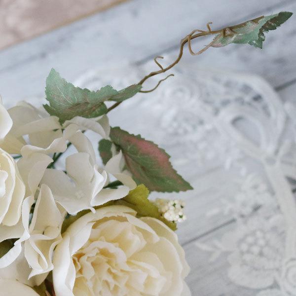 造花 インテリア ブーケ 結婚式 オシャレ 薔薇 バラ アレンジ ホワイト