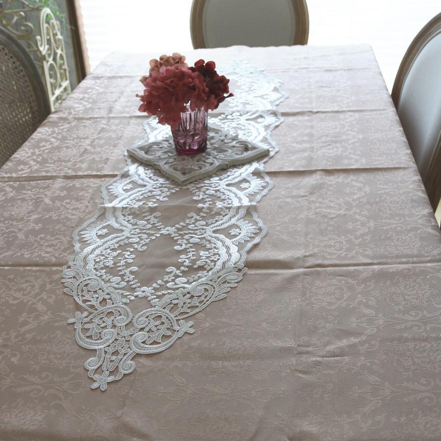 テーブルセンタークロス レース おしゃれ 花 刺繍 かわいい ランチョン