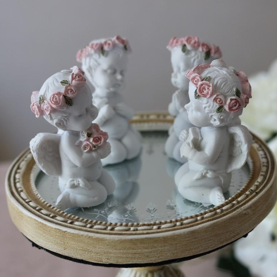 エンジェル 置物 天使 天使像 アンティーク 白 かわいい 可愛い