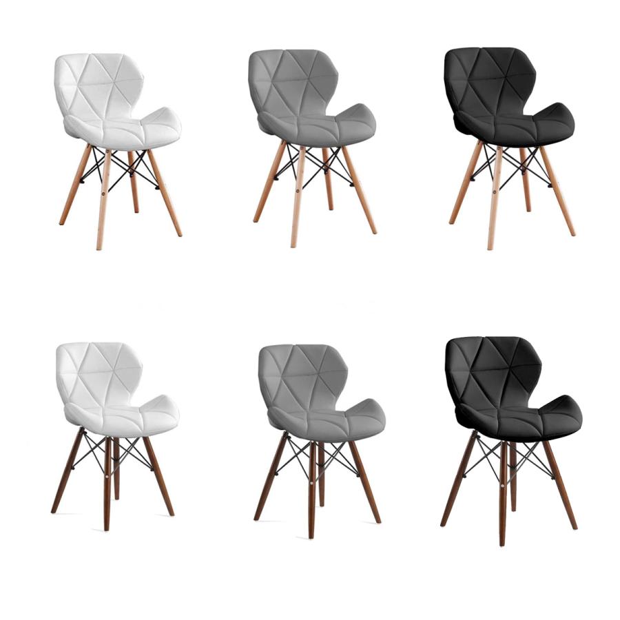 ダイニングチェア 椅子 おしゃれ PUレザー 座面 木脚 イームズチェア