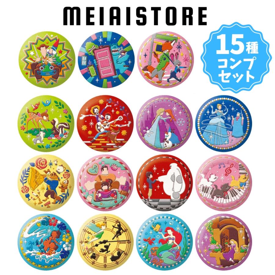 全15種セット〕バンダイ Disney Characters 刺繍缶バッジビスケット2