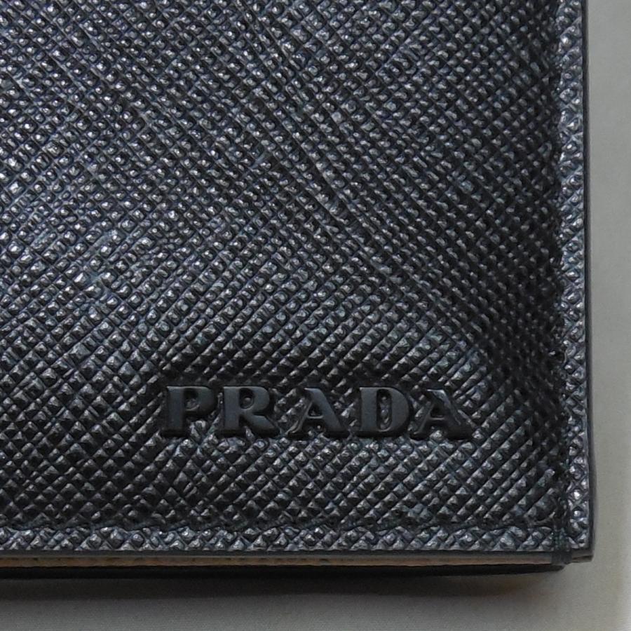 PRADA（プラダ） メンズ長財布 ブラック＋ブラウン サフィアーノ