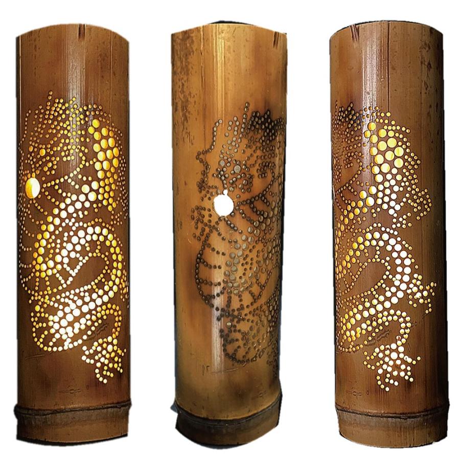 間接照明 おしゃれ 竹灯篭 野宿の灯 上州華寓夜 1節 昇龍 竹あかり cpt