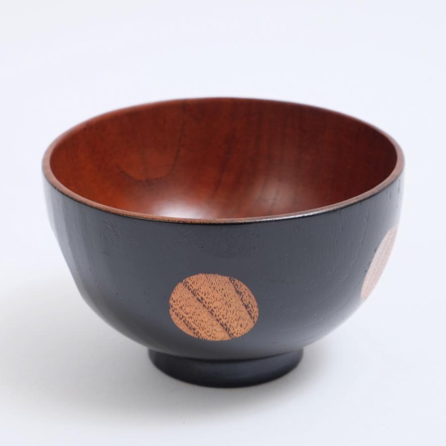みよし漆器本舗 天然木製 お椀 お碗 汁椀 手まり 黒 漆塗り おわん