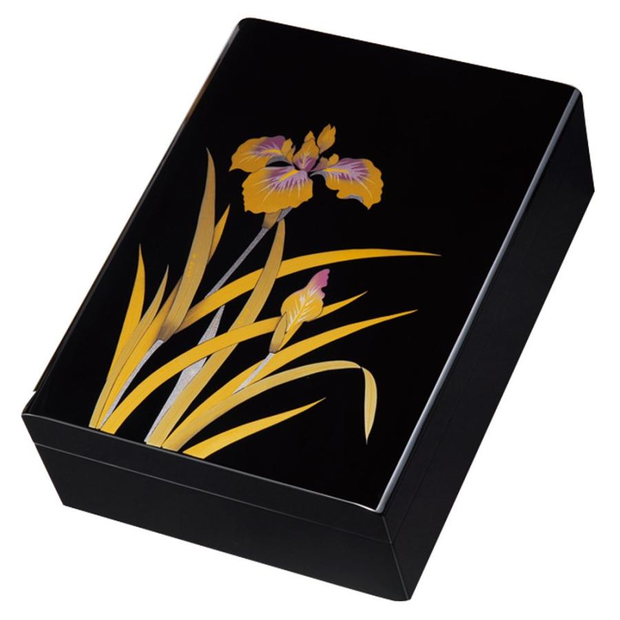 みよし漆器本舗 木製 尺1寸 合口文庫 蒔絵 金あやめ（A4判） 書類入れ