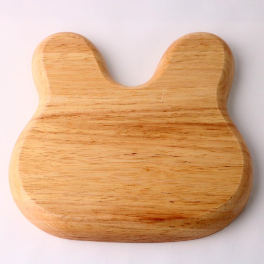 みよし漆器本舗 天然木製 うさぎさんプレート スマイル お皿 仕切り