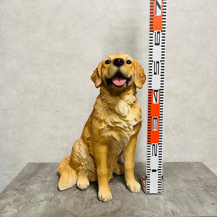 犬 置物 大型 動物 お座りゴールデンレトリバー 特大 高さ53.5cm