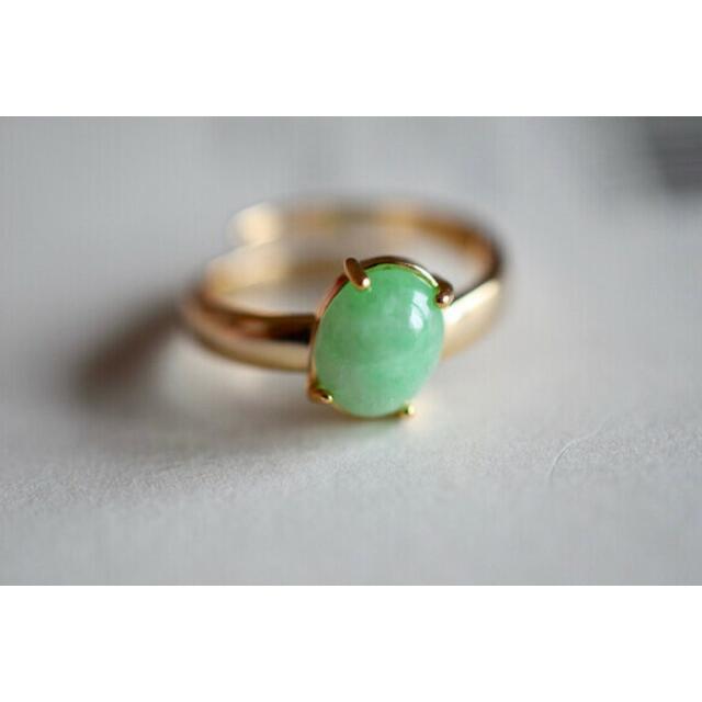 D52 特売 天然 黄緑 本翡翠 ミャンマー リング 指輪 レディース メンズ