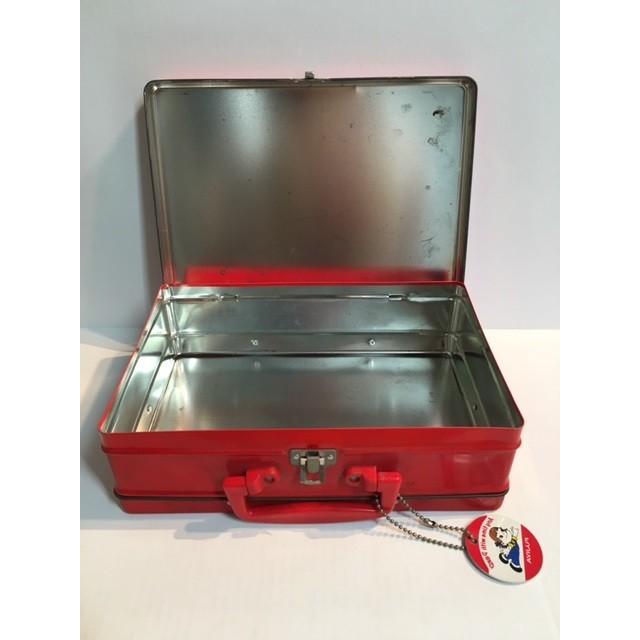 不二家（FUJIYA） ◎不二家ペコちゃん ブリキ缶 赤色 トランクブリキ