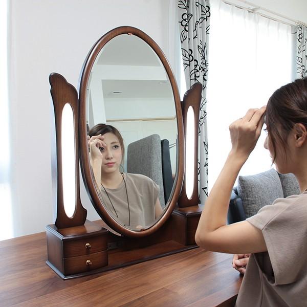 女優ミラー 卓上 ドレッサー アンティーク アニーベル : ミラー