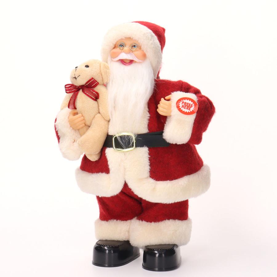 サンタクロース 人形 クリスマス 歌うサンタ テディベア ダンシング