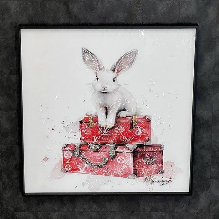 送料無料 クリスタルアートパネル オマージュアートパネル ウサギ